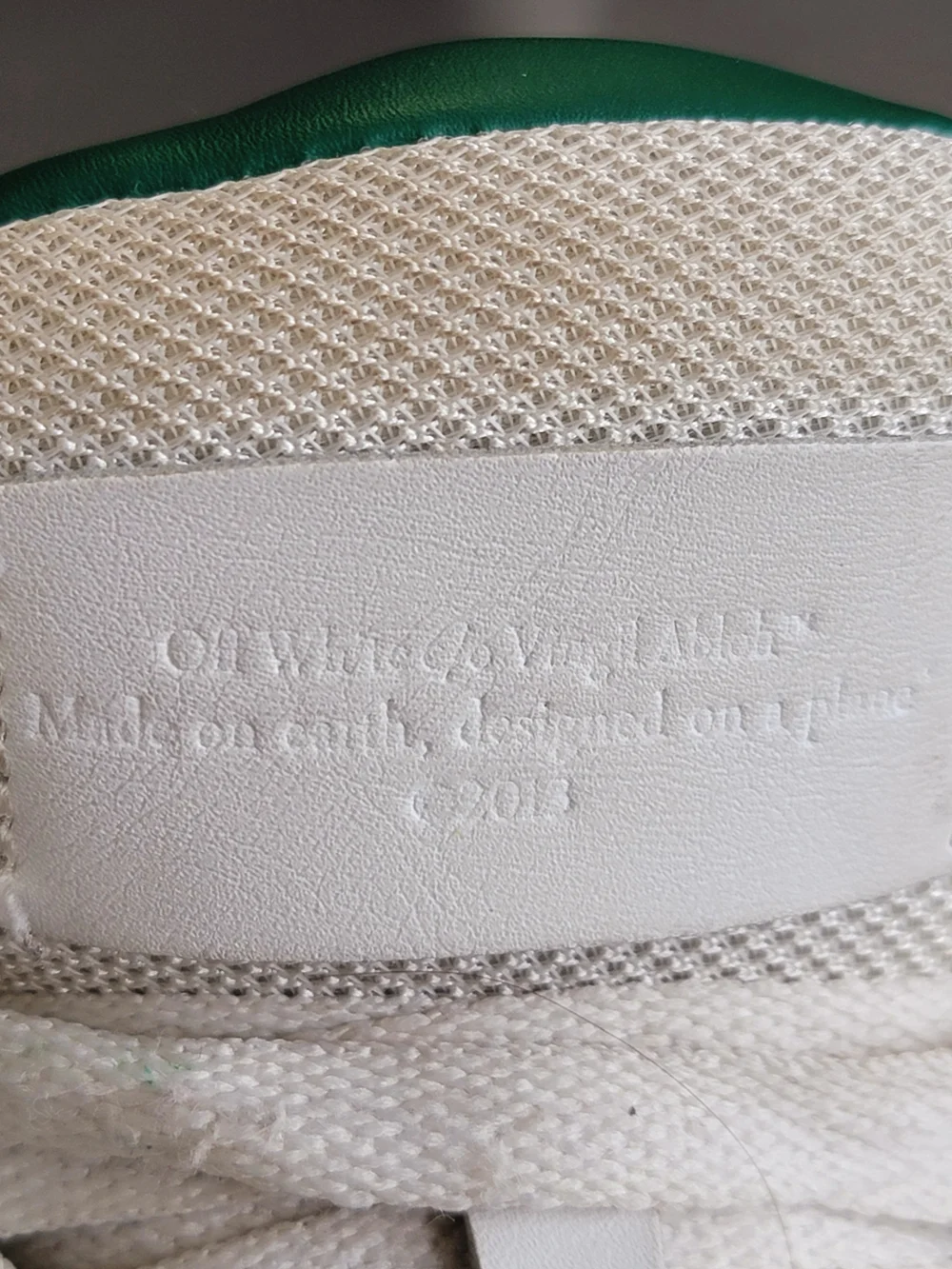 Off-White Out Of Office OOO Sneakers White Green Low Top Size 43 / US 10 Men